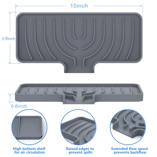 Sponge Holder for Kitchen Sink (Gray / 10"x 4")