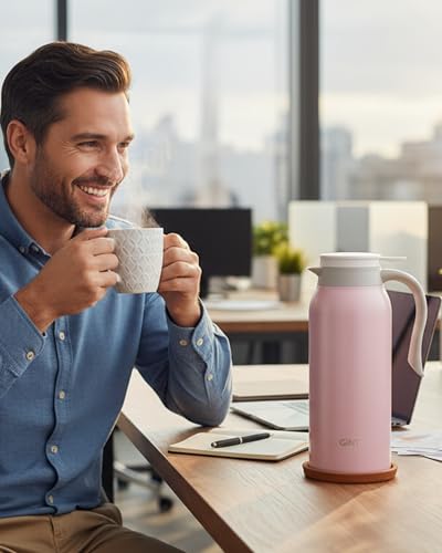 51 Oz Stainless Steel Thermal Coffee Carafe (Pink / 50.7 Ounces)