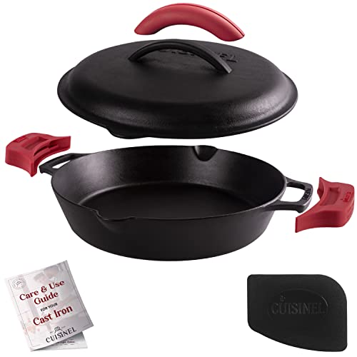 Cast Iron Skillet with Cast Iron Lid (Dual Handle Skillet + Cast Iron Lid / 12")