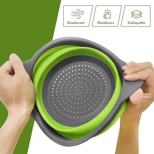 Collapsible Colander Set (Blue, Green, Red)