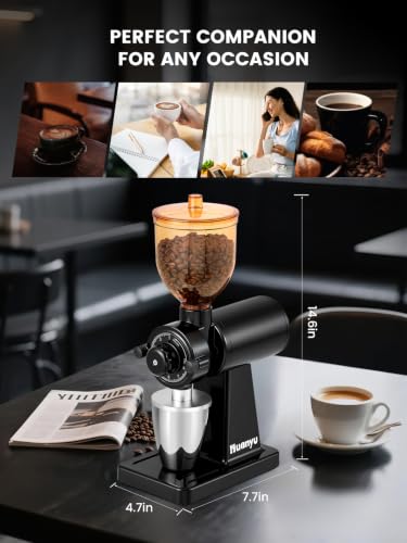 Flat Burr Coffee Grinder (Black)