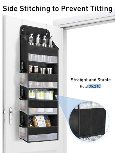 1 Pack Over the Door Organizer (Black / 4 Tier)
