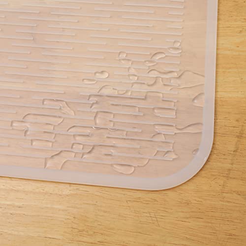 Silicone Dish Drying Mat for Multiple Usage (Translucent / 24"L x 18"W)