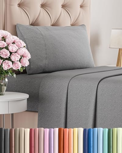 Twin Size 3 Piece Sheet Set (40 - Heathered Grey / Twin)