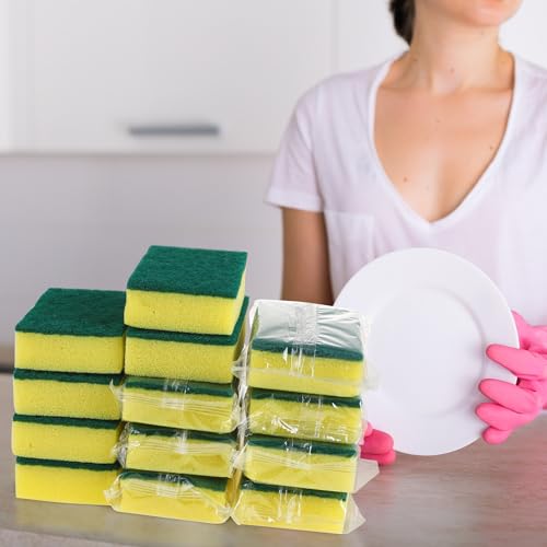 30 Pcs Individually Wrapped Sponges for Airbnb Apartment Green (Green)