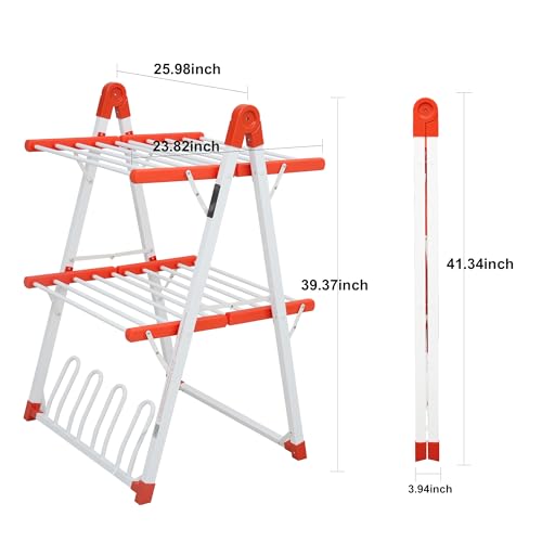 Heated Clothes Drying Rack Foldable Timer Shoes Socks
