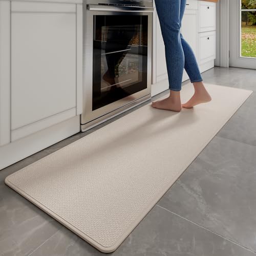 Long Kitchen Runner Rugs Kitchen Mat Non Slip Washable Beige 17"x71" (8.307 Sq Ft)