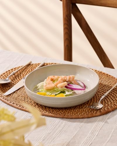 Milkyway 33 oz Pasta Bowls Set of 8 (Beige Thread / Set of 8)