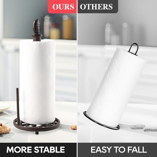 Cast Iron Paper Towel Holder (Leaf Brown)