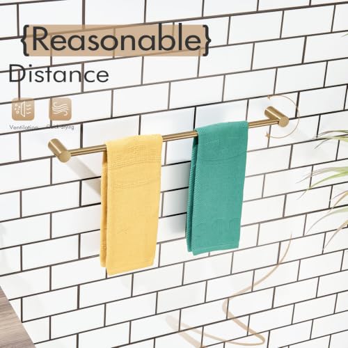 Bathroom Towel Rack Wall Mounted 24'' Bath Towel Bar Holder for Bathroom Hardware Accessories Champagne Bronze Stainless Steel (Champagne Bronze / 24-Inch)