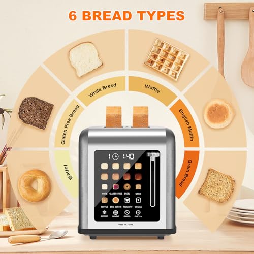 2 Slice Toaster Touch Screen (Grey)