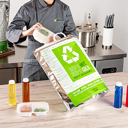 Green And Silver Plastic Thermal Bag (1 X 1 B X)