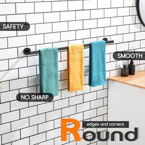 36 Inch Bathroom Towel Bar Bath Towel Rack Kitchen Towel Holder Long Towel Rails Wall Mounted SUS304 Stainless Steel Matte Black AN4001MB (Matte Black / 36-Inch)