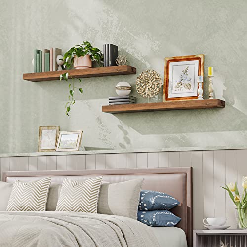 Floating Shelves for Wall (Rustic Brown / 47.2 Inches)