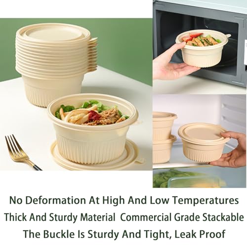 30 Pack 16 ounce Round Disposable Biodegradable containers (30 Pack 16 oz Round Containers)