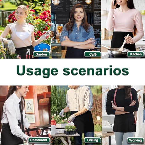 4 Pack Short Server Waitress Chef Apron (4 Count)