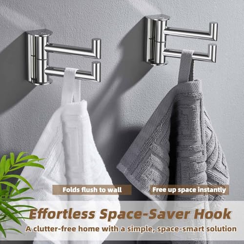 Swivel Wall Hooks with 2 Arm (2 Pack / Polished Chrome)