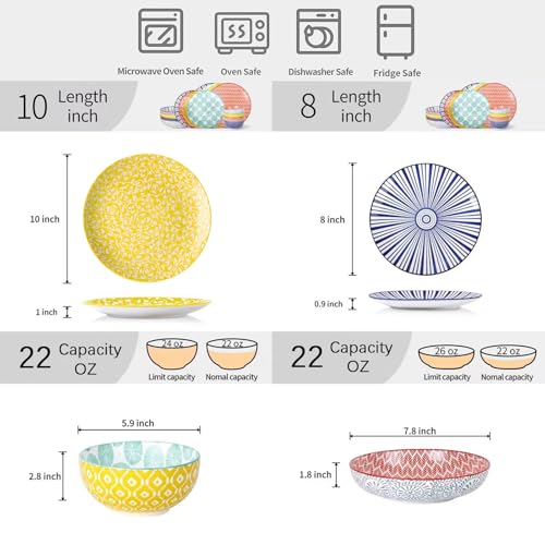Ceramic Dinnerware Sets (Assorted Colors / 16 Pieces)