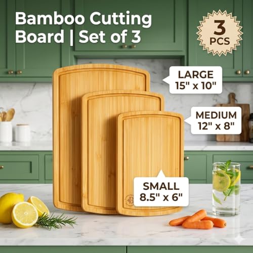 Non Toxic Cutting Boards for Kitchen (3-Piece)