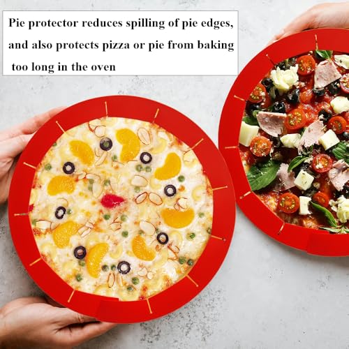 Adjustable Pie Crust Shields Baking Protectors (Red-1pcs)