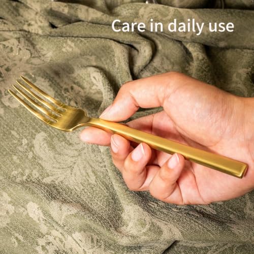 Cube Gold 20 Piece Flatware Set (Gold Satin / 20 pieces for 4)