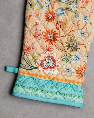 Maison d'Hermine Oven Gloves 100% Cotton Oven Mitt (041 - Luxury Loft - Peach / 7.5" x 13" (Oven Mitt))