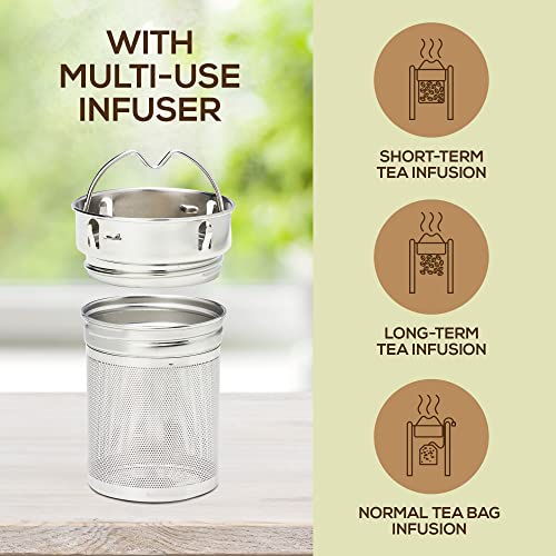 Premium Bamboo Tea Tumbler with Infuser for Loose Leaf Tea (17 Ounces)