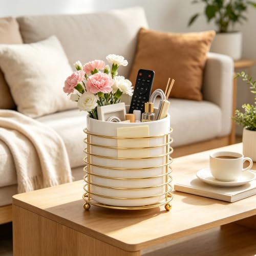 Utensil Holder for Kitchen Counter Large Cooking Utensil Holder (XL / White Gold)