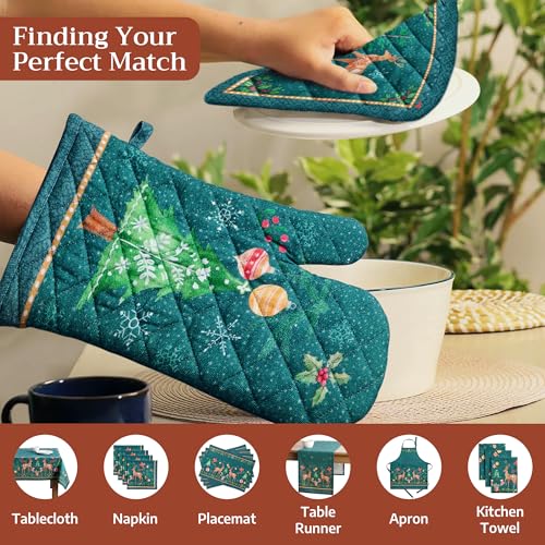 Pot Holders 100% Cotton Potholders (106 - Hygge Christmas / 8" x 8" (Pot Holder Pack of 1))