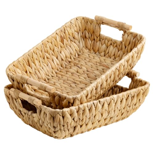 Wicker Baskets for Organizing (Natural(Water Hyacinth) / Medium)