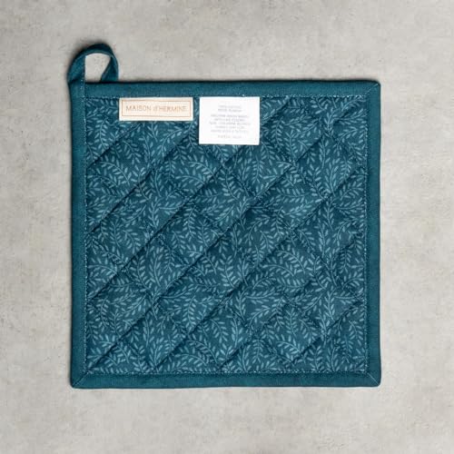 Pot Holders 100% Cotton Potholders (048 - Luxury Loft - Dark Teal / 8" x 8" (Pot Holder Pack of 1))