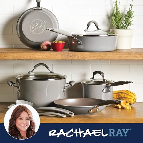 Cucina Nonstick Cookware (Sea Salt Gray / 10 Piece Porcelain)