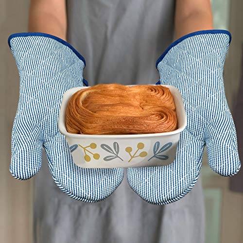 Yarn Dyed Oven Mitts 1 Pair (Oven Mitts - Blue 2)