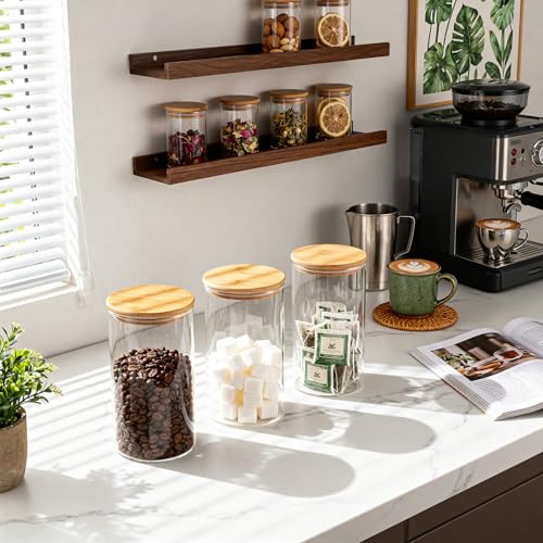 53oz Round Glass Storage Containers with Bamboo Lids (4pcs-Round / 53oz)