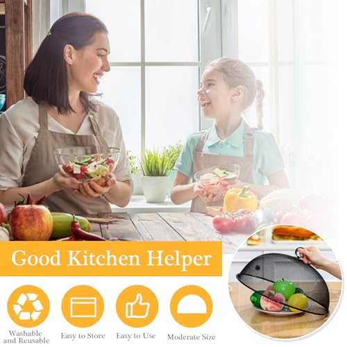 6 Pcs Metal Mesh Food Cover Outdoor Food Tents (Black / 14 Inch)