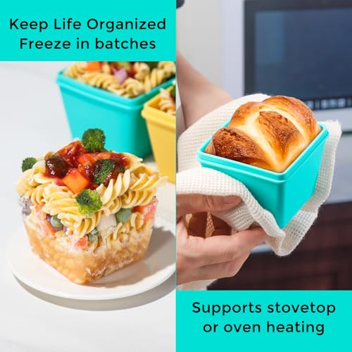 1 Cup Silicone Freezer Molds with Lids (Cotton Candy / 4x 1-Cup)