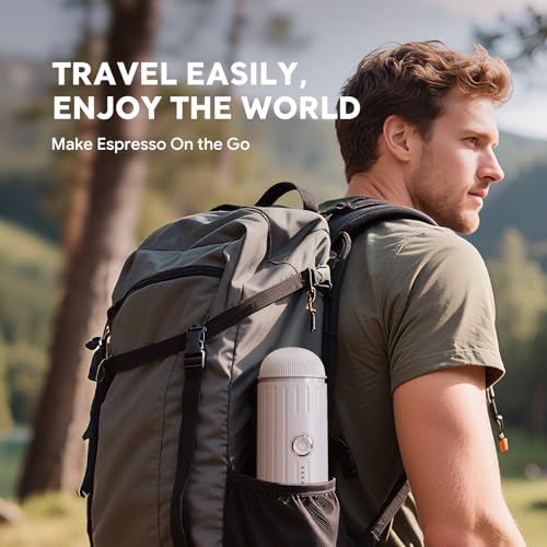 Portable Electric Espresso Coffee Maker for Ground Coffee & NS Capsule Espresso Machine Fast Self (2218-WHITE)