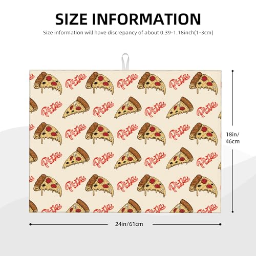 Cute Pizza Food Microfiber Dish Drying Mat for Kitchen Counter 18"x24" Funny Dishes Pad Dish Drainer Rack Mats Washable Absorbent Fast Dry (Cute Pizza / 18 x 24 inch)