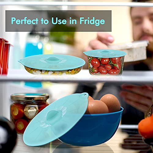 Silicone Lids for Food Storage (Clear Turqouise)