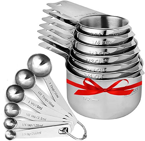 Stainless Steel Measuring Cups and Spoons Set