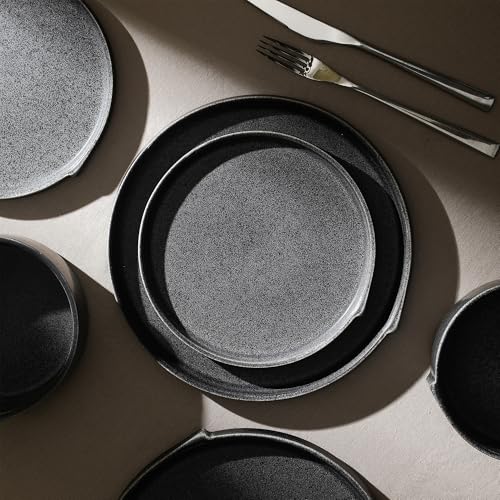 Bao 4 Piece Salad Plate Set Stoneware (Charcoal / 4-Piece - Salad Plate)