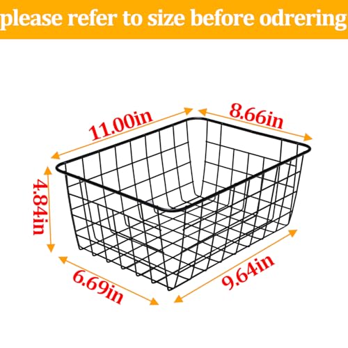 Wire Baskets with Handles Wire Storage Organizer Bin Baskets (2 Count)