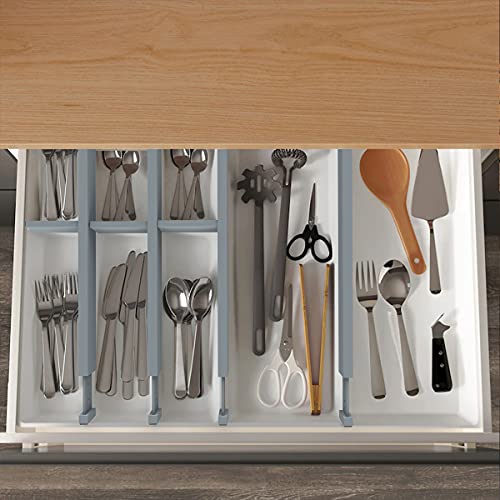 Expandable Bamboo Drawer Dividers (Grey)