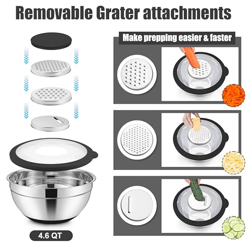 Stainless Steel Mixing Bowls with Lids & Colander (6 Count)