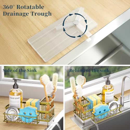Sponge Holder for Kitchen Sink (Light Gold / Large)