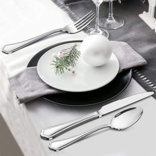 41 Piece Silverware Flatware Set for 6 (Scalloped Edge)