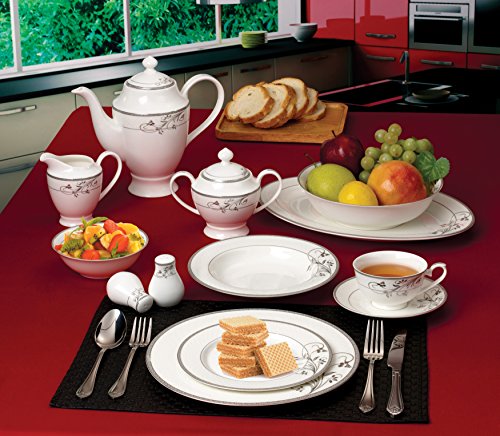 Lorenzo 57 Piece Elegant Bone China Service for 8 Viola Dinnerware Sets