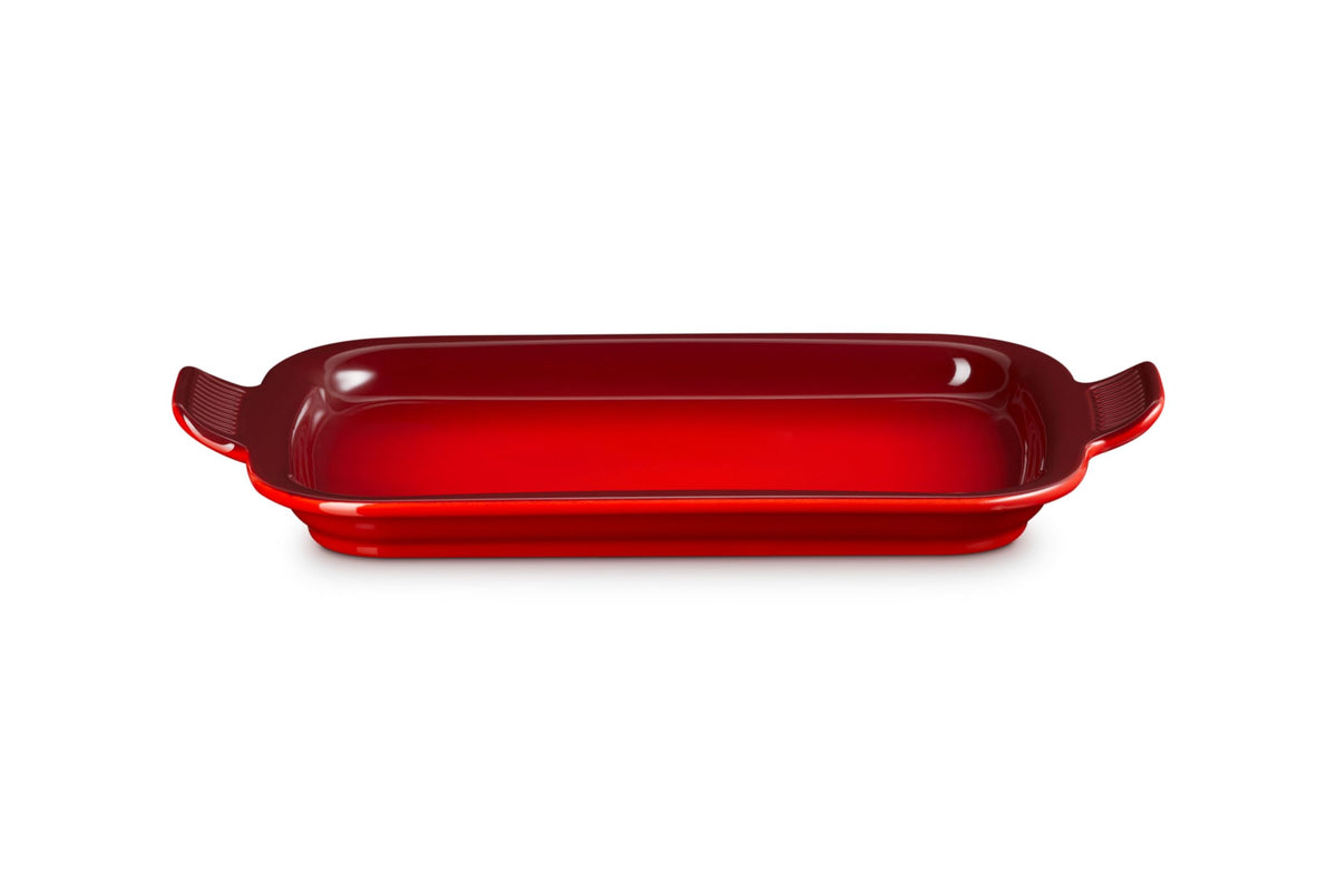 Stoneware Rectangular Dish with Platter Lid (Cerise)
