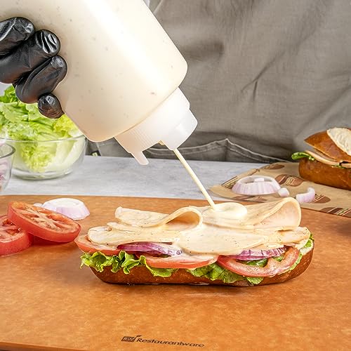 32oz. FIFO Inverted Plastic Squeeze Bottle with Refill and Dispensing Lids
