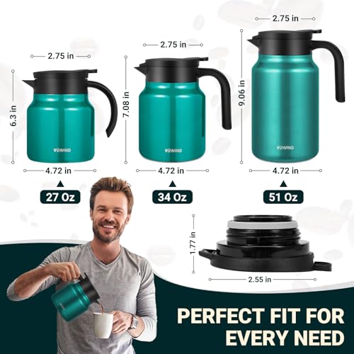 Small Insulated Coffee Carafe (Agave Teal / 27 Ounces)